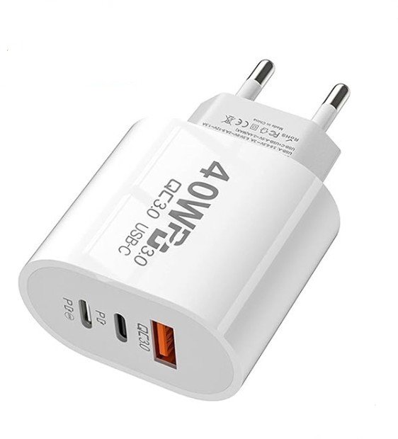 40W Power Delivery en Quick Charge Adapter Wit