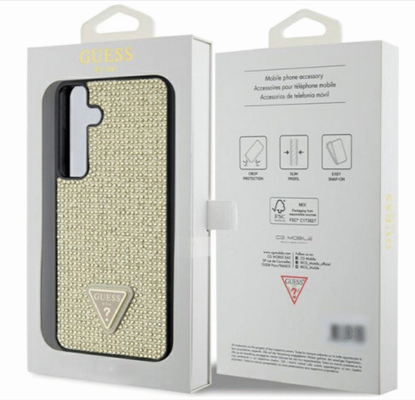 Guess Samsung Galaxy S24 Back Cover Rhinestones Gold
