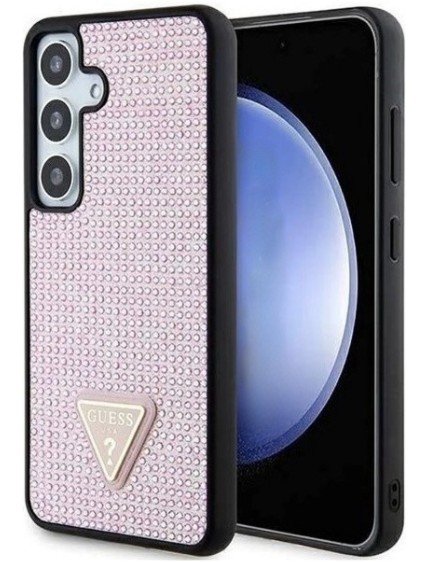 Guess Samsung Galaxy S24 Back Cover Case Rhinestones Roze