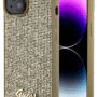 Guess-iPhone-15-Hardcase-hoesje-Metal-Script-Disco-Goud