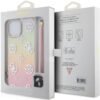 Guess iPhone 15 Plus Hoesje – Elegant Pioenrozen Design met Handriem