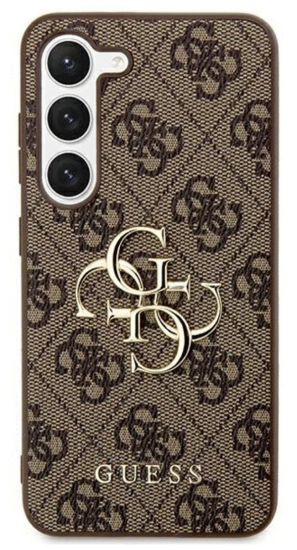 Guess Samsung Galaxy S24 Back Cover hoesje 4G Big Metal Logo Bruin