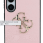 Guess Samsung Galaxy S25 Back Cover hoesje Grained Big 4G Logo Roze