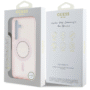 Guess Samsung Galaxy S25 Back Cover hoesje Rhinestones Printed Classic Logo MagSafe Roze