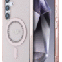 Guess Samsung Galaxy S25 Back Cover hoesje Rhinestones Printed Classic Logo MagSafe Roze