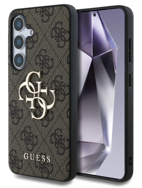 Guess Samsung Galaxy S25 Back Cover hoesje 4G PU Big Logo Bruin