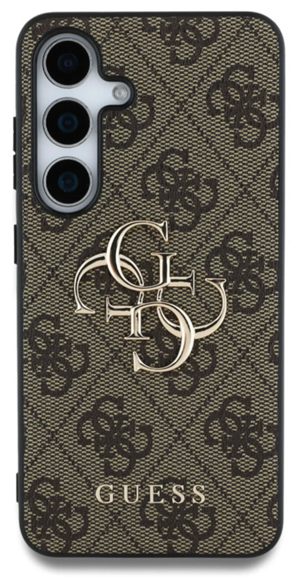 Guess Samsung Galaxy S25 Back Cover hoesje 4G PU Big Logo Bruin