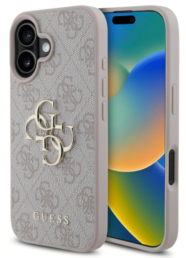 Guess iPhone 16 Back Cover hoesje 4G Big Metal Logo Roze