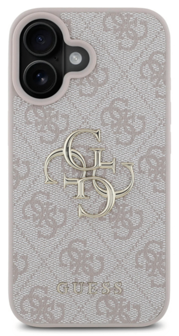 Guess iPhone 16 Back Cover hoesje 4G Big Metal Logo Roze