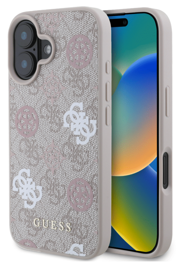 Guess iPhone 16 Back Cover hoesje Magsafe Peony on 4G Roze