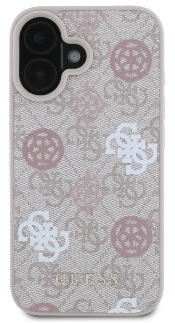 Guess iPhone 16 Back Cover hoesje Magsafe Peony on 4G Roze