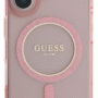 Guess iPhone 16 Back Cover hoesje Magsafe IML Glitter Roze