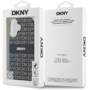 DKNY iPhone 16 Back Cover hoesje Repeat Pattern Tonal Stripe Magsafe Zwart