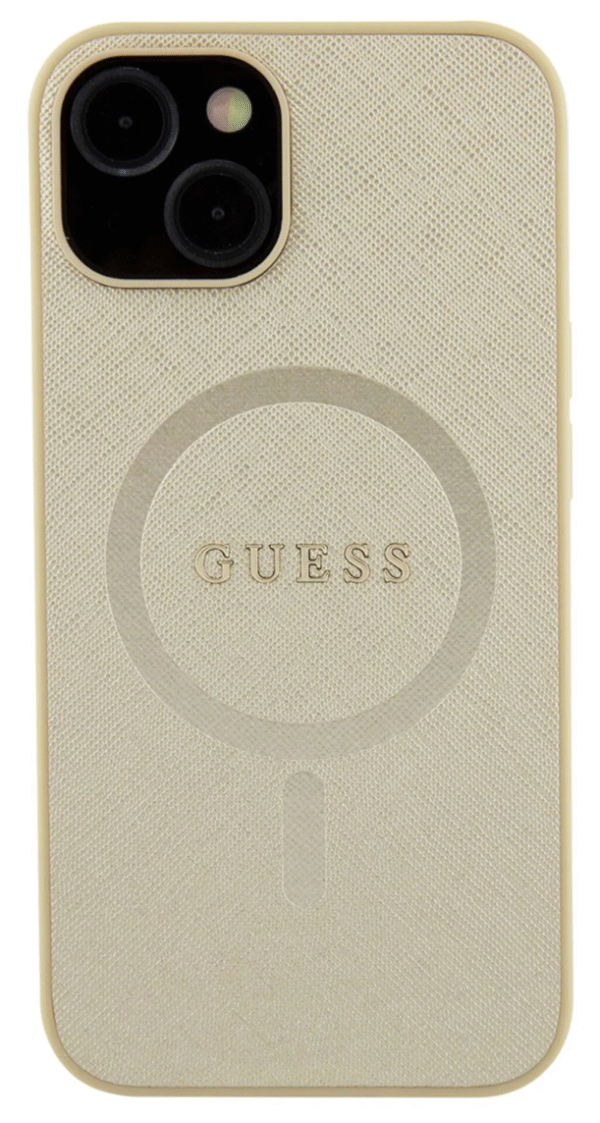 Guess iPhone 15 Hardcase Back Cover Saffiano Beige