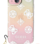 Guess iPhone 15 Plus Hoesje – Elegant Pioenrozen Design met Handriem