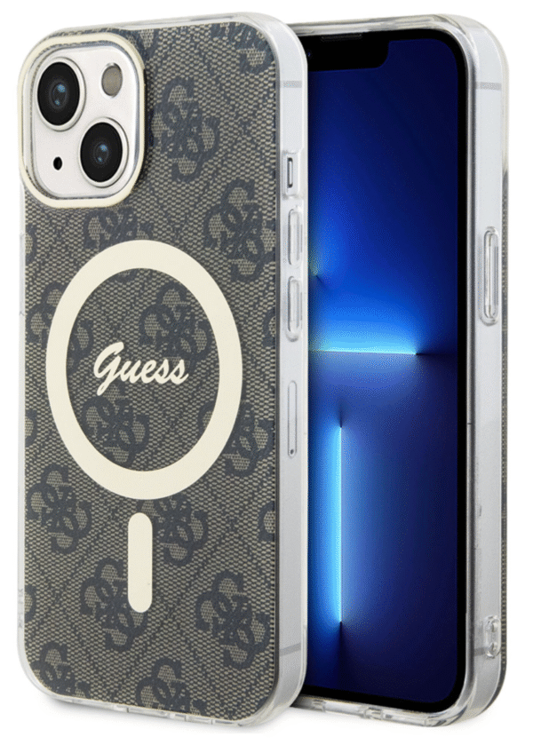 Guess iPhone 15 Back Cover hoesje Magsafe IML 4G Bruin