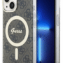 Guess iPhone 15 Back Cover hoesje Magsafe IML 4G Bruin