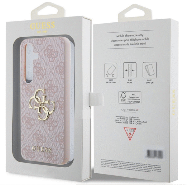 Guess Samsung Galaxy S24 Back Cover hoesje 4G Big Metal Logo Roze