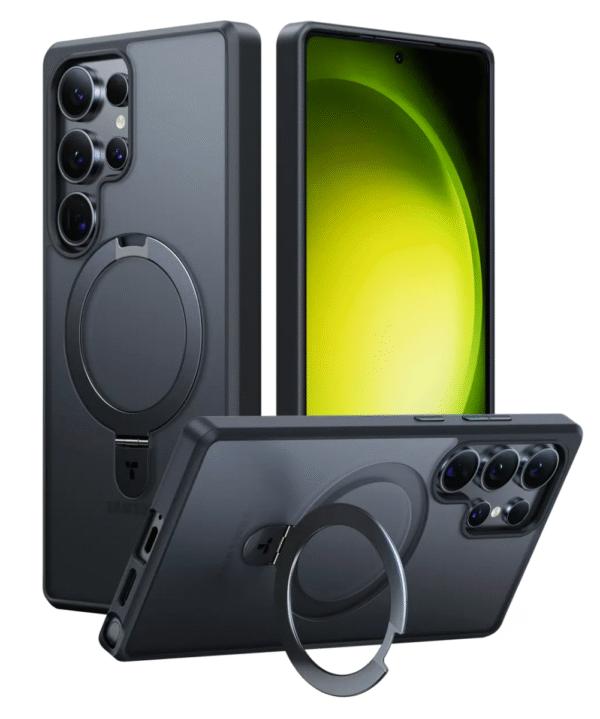 Xssive Magsafe Back Case With Stand voor Galaxy S25 Ultra Zwart