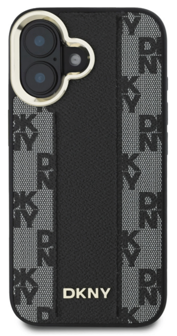 DKNY iPhone 16 Back Cover hoesje Magsafe Checkered Pattern Zwart - Afbeelding 3