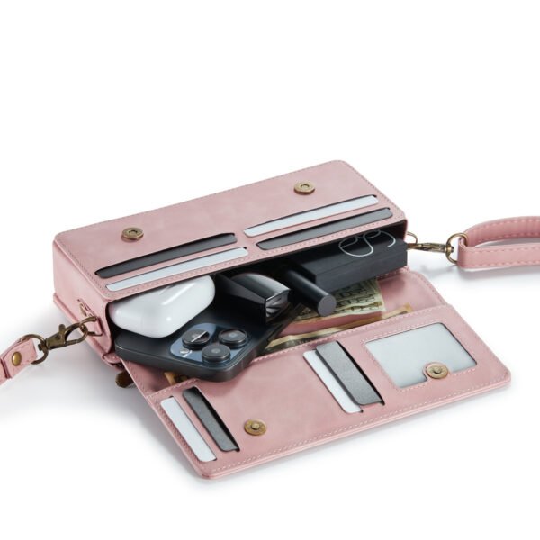 Solidenz Universeel Schoudertas voor Telefoon en Portemonnee tot 7.5 inch – Roze - Afbeelding 4