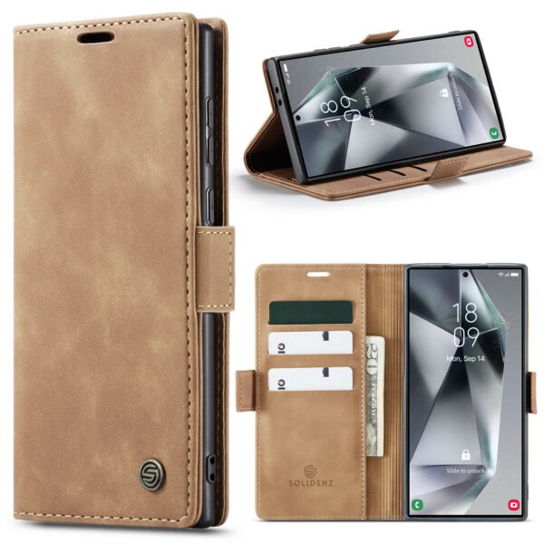 Solidenz Urban Book Samsung Galaxy S25 Ultra hoesje – Bruin - Afbeelding 5