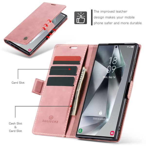Solidenz Urban Book Samsung Galaxy S25 Ultra hoesje – Roze - Afbeelding 5