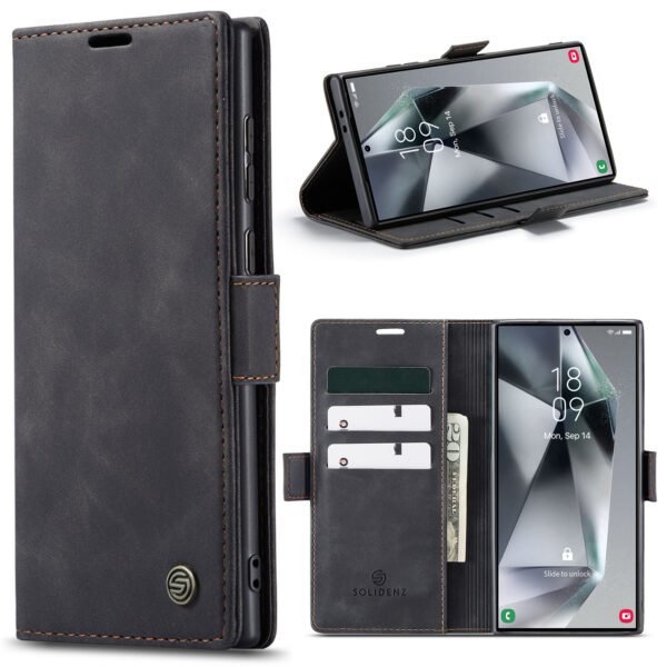 Solidenz Urban Book Samsung Galaxy S25 Ultra hoesje – Zwart - Afbeelding 3