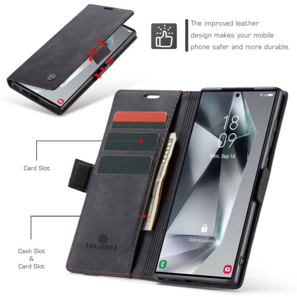 Solidenz Urban Book Samsung Galaxy S25 Ultra hoesje – Zwart - Afbeelding 5