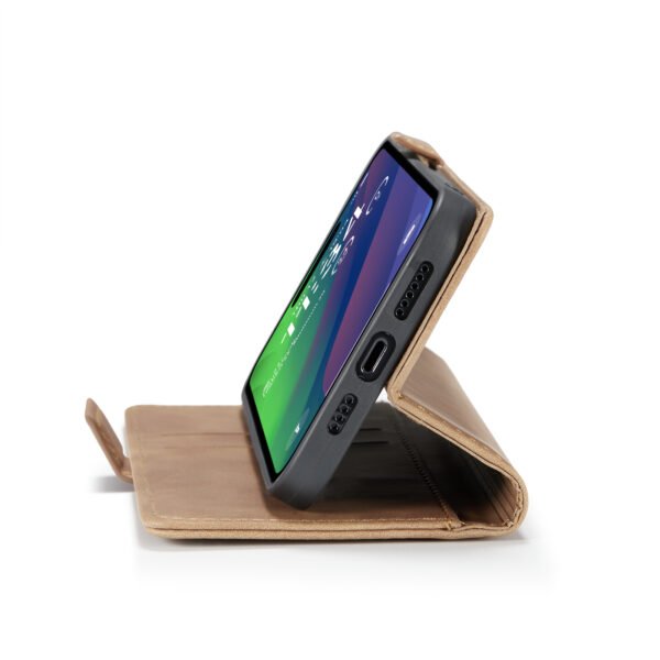 Solidenz Urban Book Iphone 15 hoesje Met Pasjeshouder Bruin - Afbeelding 3