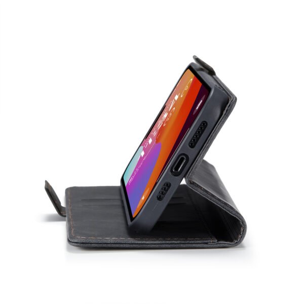 Solidenz Urban Book Iphone 16 hoesje Met Pasjeshouder Zwart - Afbeelding 4