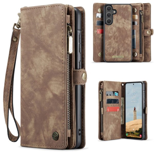 Solidenz Urban Wallet Samsung Galaxy S25 hoesje Met Pasjeshouder Bruin - Afbeelding 2