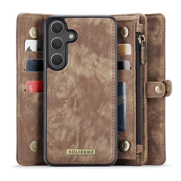 Solidenz Urban Wallet Samsung Galaxy S25 hoesje Met Pasjeshouder Bruin - Afbeelding 3