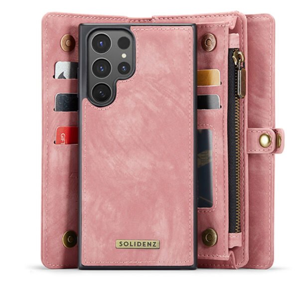 Solidenz Urban Wallet Samsung Galaxy S25 Ultra hoesje Met Pasjeshouder Roze - Afbeelding 4