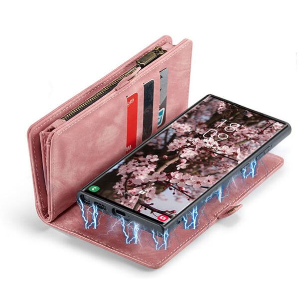 Solidenz Urban Wallet Samsung Galaxy S25 Ultra hoesje Met Pasjeshouder Roze - Afbeelding 2