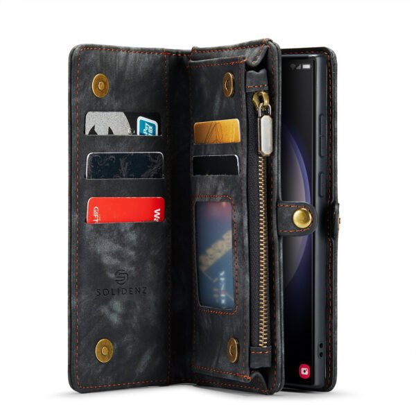 Solidenz Urban Wallet Samsung Galaxy S25 Ultra hoesje Met Pasjeshouder Zwart - Afbeelding 3