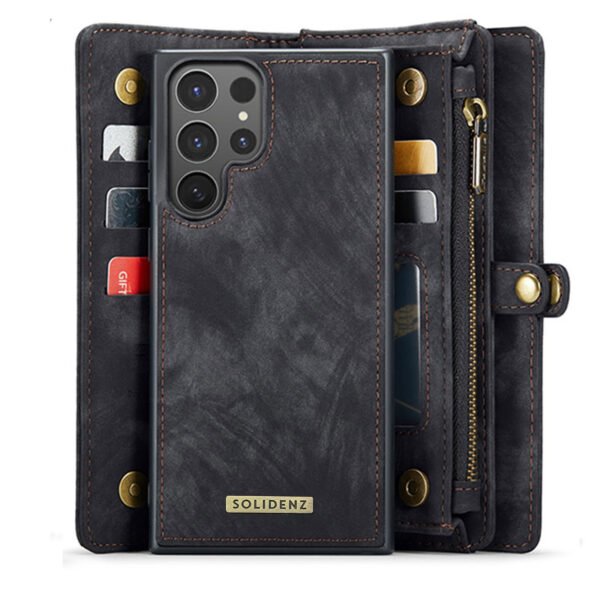 Solidenz Urban Wallet Samsung Galaxy S25 Ultra hoesje Met Pasjeshouder Zwart - Afbeelding 5