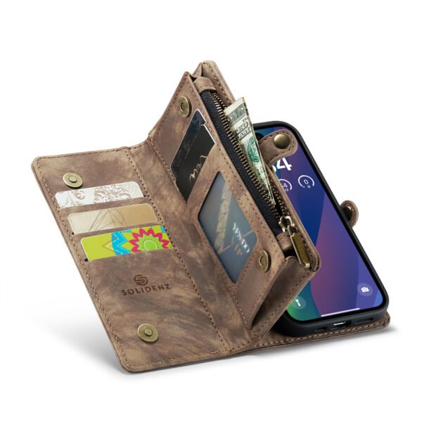 Solidenz Urban Wallet Iphone 15 hoesje Met Pasjeshouder Bruin - Afbeelding 4