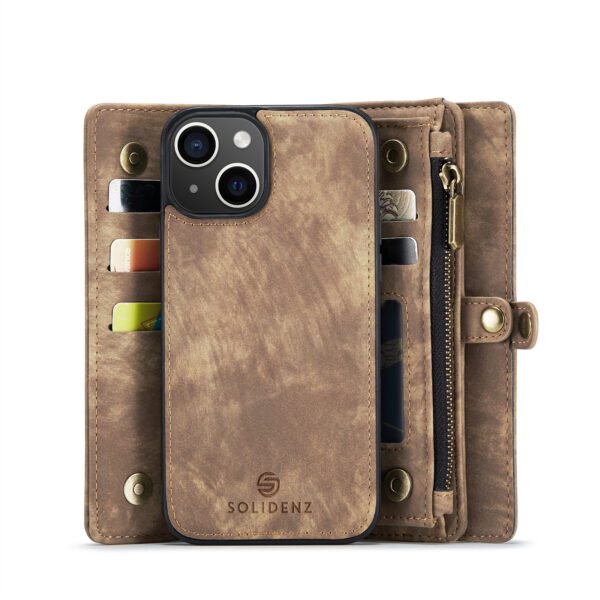 Solidenz Urban Wallet Iphone 15 hoesje Met Pasjeshouder Bruin - Afbeelding 3