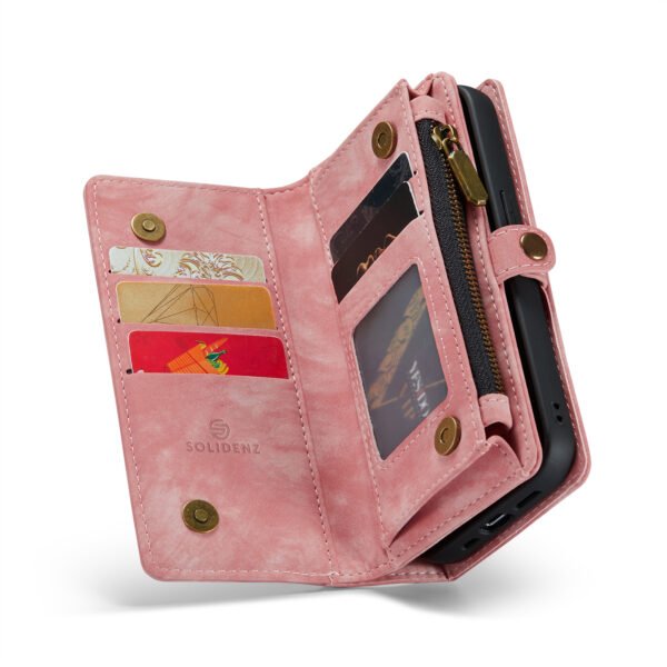 Solidenz Urban Wallet Iphone 15 hoesje Met Pasjeshouder Roze - Afbeelding 3