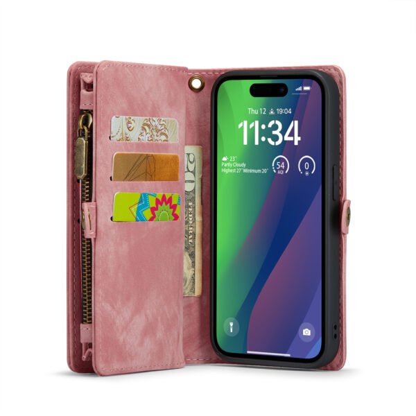 Solidenz Urban Wallet Iphone 15 hoesje Met Pasjeshouder Roze - Afbeelding 5