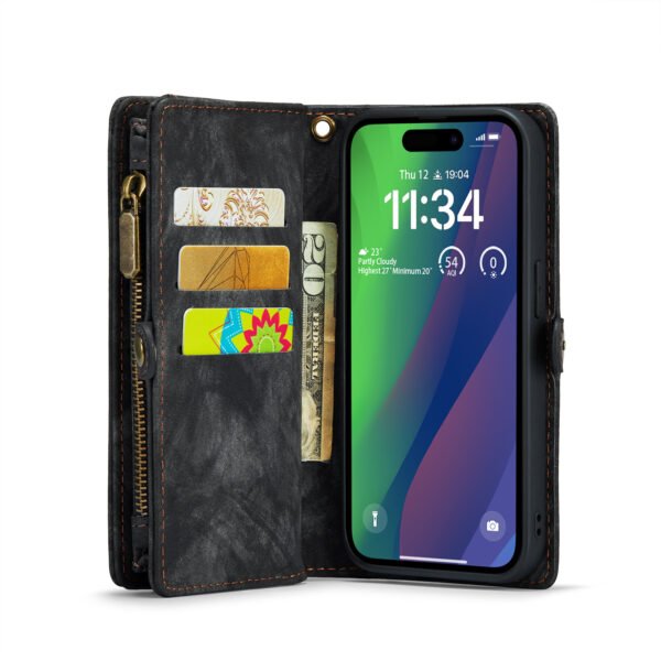 Solidenz Urban Wallet Iphone 15 hoesje Met Pasjeshouder Zwart - Afbeelding 4