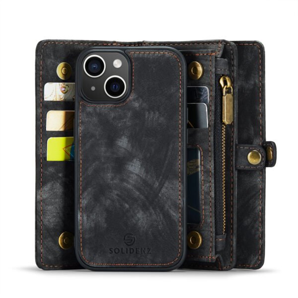 Solidenz Urban Wallet Iphone 15 hoesje Met Pasjeshouder Zwart - Afbeelding 3