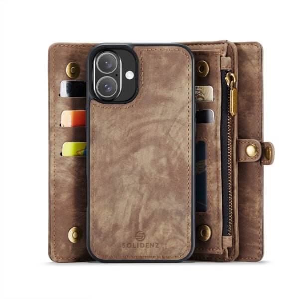 Solidenz Urban Wallet Iphone 16 hoesje Met Pasjeshouder Bruin - Afbeelding 4