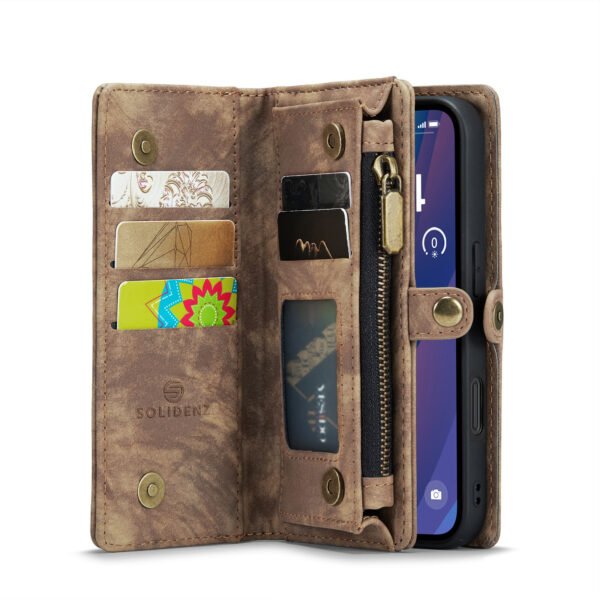 Solidenz Urban Wallet Iphone 16 hoesje Met Pasjeshouder Bruin - Afbeelding 2