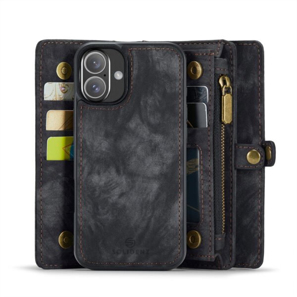 Solidenz Urban Wallet Iphone 16 hoesje Met Pasjeshouder Zwart - Afbeelding 4